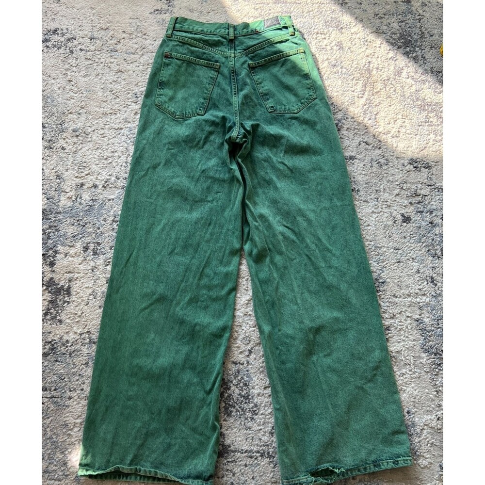 BDG Skater Baggy Jeans 29 Green Overdyed Wide Leg Urban Outfitters Baggy Denim - Picture 2 of 11